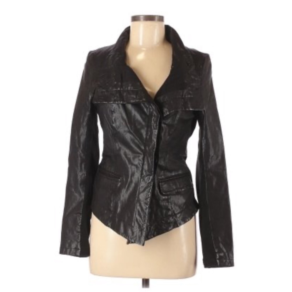 Q40 Asymmetrical Black Weathered Leather Jacket